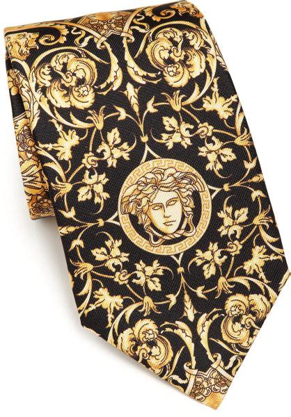 versace colletion tie black|versace medusa tie.